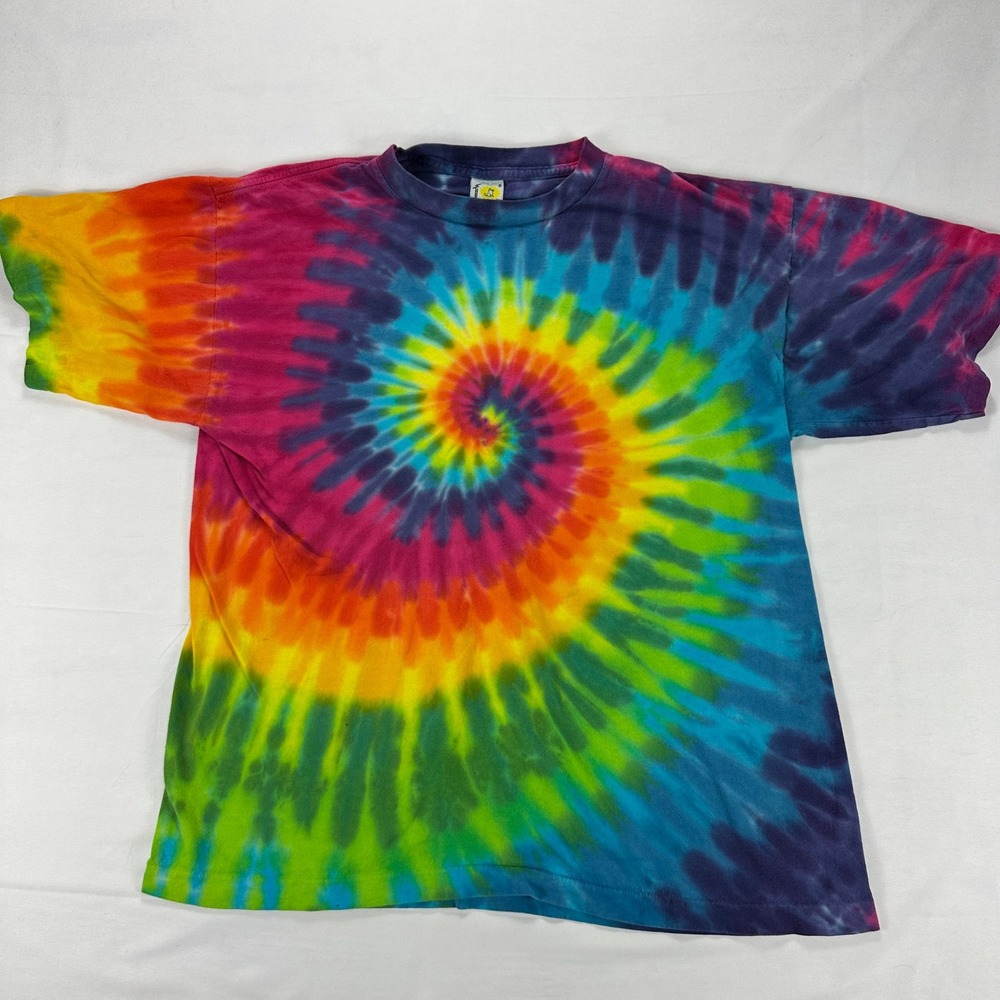Sundog Tie Dye Spiral T-Shirt Cotton Made USA Mens XL‎ Multicolor Single Stitch